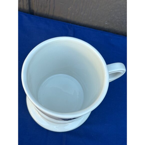 Anthropologie Monogram V Initial White & Black Ceramic Mug Shave Style - Picture 5 of 7